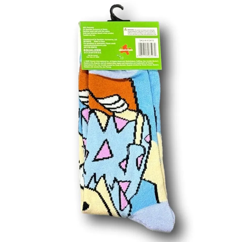 3/$20 Rocko's Modern Life Nickelodeon Funny Novelty Crew Socks - NWT
